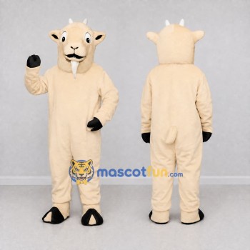 Custom Cream Goat Mascot Costume Adult Full Body Suit for Farm Events