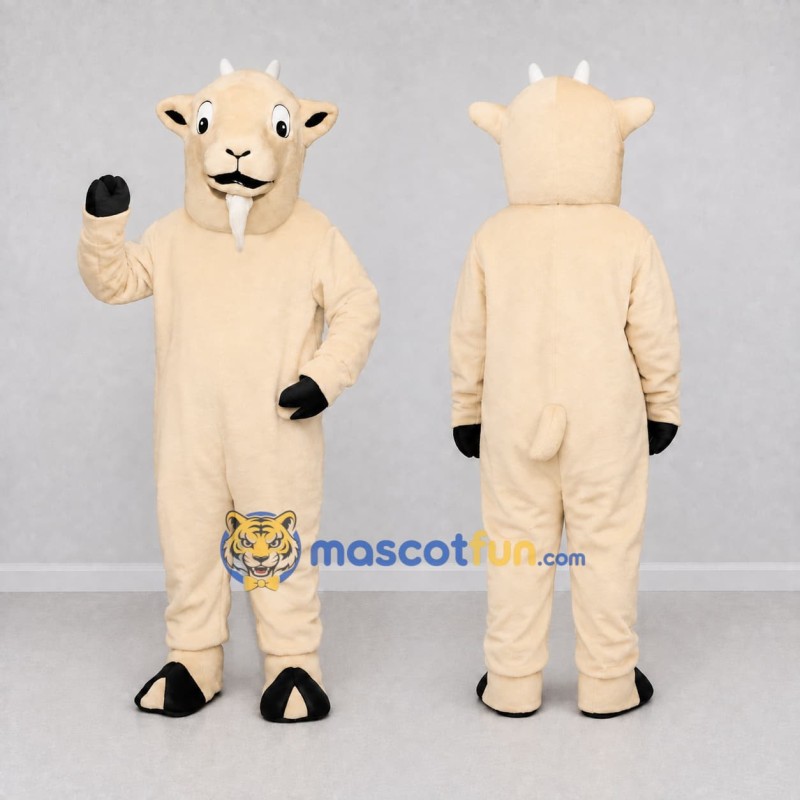 Custom Cream Goat Mascot Costume Adult Full Body Suit for Farm Events