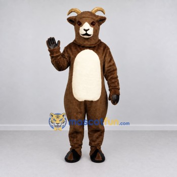Custom Brown and White Goat Mascot Costume Adult Full Body Suit for Farm Events Custom Brown and White Goat Mascot Costume Adult Full Body Suit for Farm Events