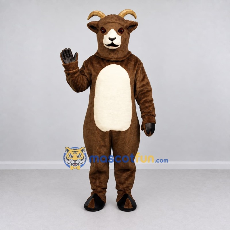 Custom Brown and White Goat Mascot Costume Adult Full Body Suit for Farm Events Custom Brown and White Goat Mascot Costume Adult Full Body Suit for Farm Events
