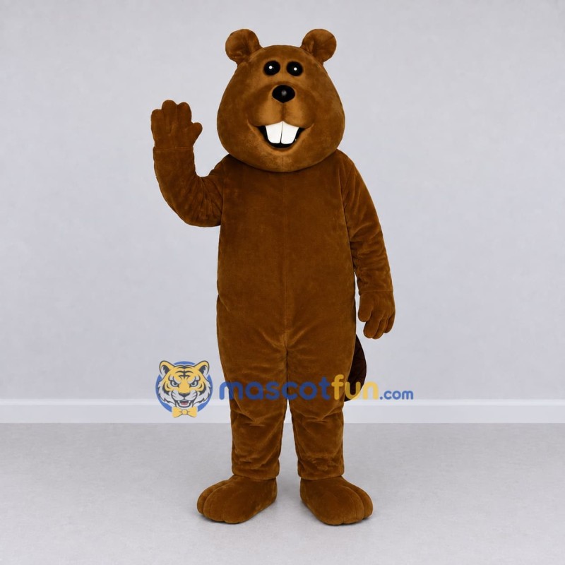 Custom Golden Brown Beaver Mascot Costume Adult Full Body Suit for School Events Custom Golden Brown Beaver Mascot Costume Adult Full Body Suit for School Events