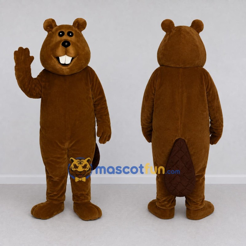 Custom Golden Brown Beaver Mascot Costume Adult Full Body Suit for School Events Custom Golden Brown Beaver Mascot Costume Adult Full Body Suit for School Events