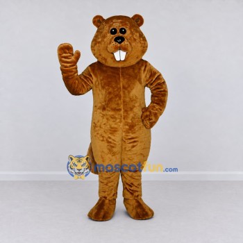 Custom Golden Brown Beaver Mascot Costume Adult Full Body Suit for School Events