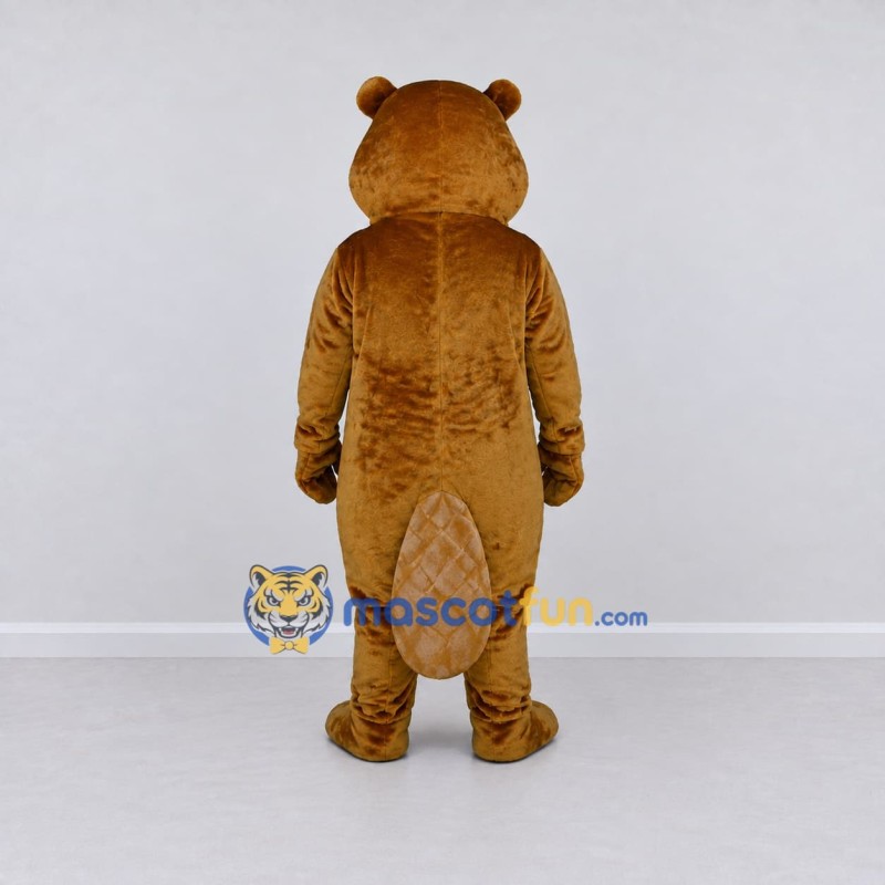 Custom Golden Brown Beaver Mascot Costume Adult Full Body Suit for School Events
