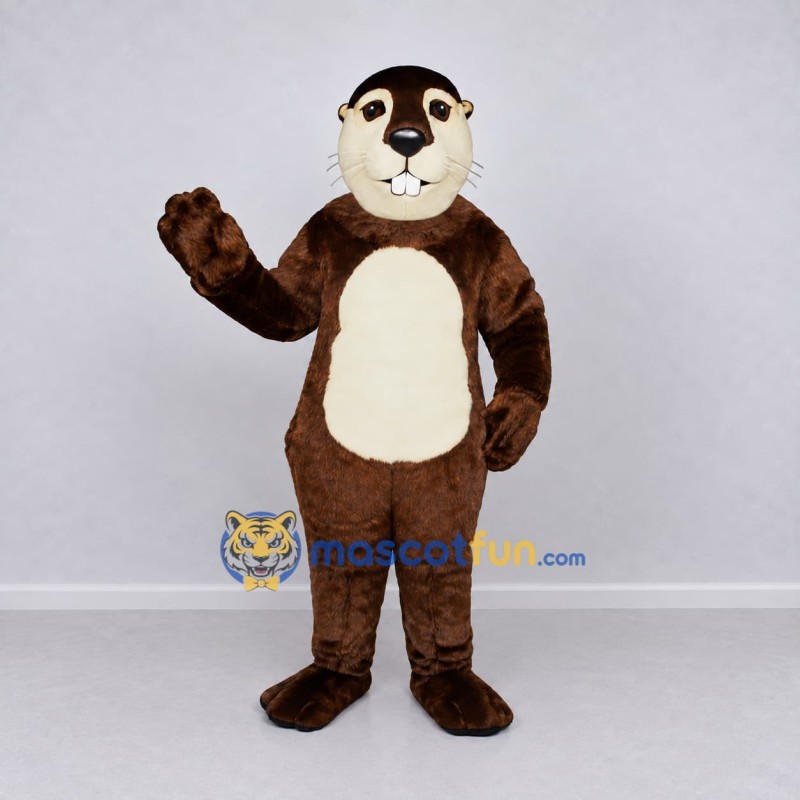 Custom Brown and Cream Rodent Mascot Costume Adult Full Body Suit for Nature Events