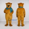 Custom Golden Brown and Blue Rodent Mascot Costume Adult Full Body Suit for School Events