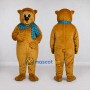 Custom Golden Brown and Blue Rodent Mascot Costume Adult Full Body Suit for School Events