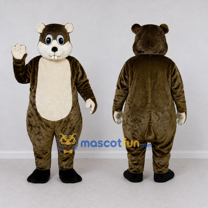 Custom Brown and White Rodent Mascot Costume Adult Full Body Suit for Children's Events Custom Brown and White Rodent Mascot Costume Adult Full Body Suit for Children's Events