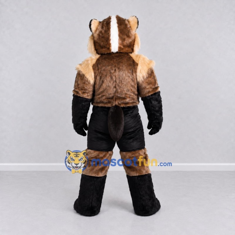 Custom Brown Black and White Badger Mascot Costume Adult Full Body Suit for Sports Events Custom Brown Black and White Badger Mascot Costume Adult Full Body Suit for Sports Events