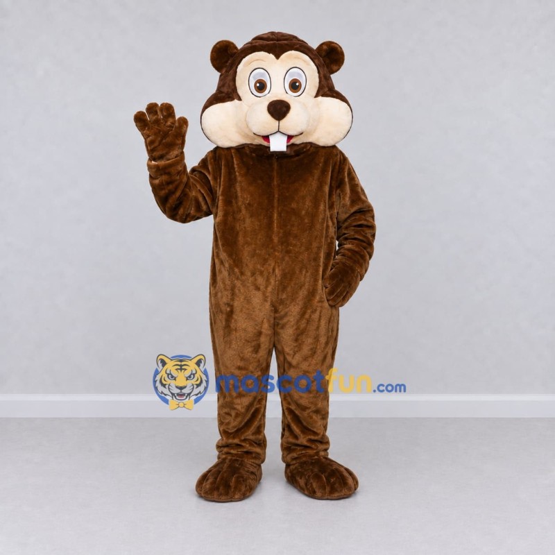Custom Brown and Cream Hamster Mascot Costume Adult Full Body Suit for Children's Events