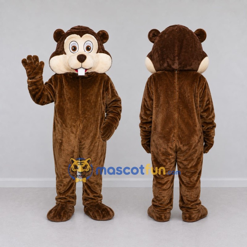 Custom Brown and Cream Hamster Mascot Costume Adult Full Body Suit for Children's Events
