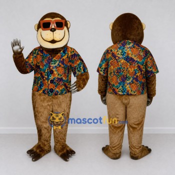 Custom Brown and Multicolor Monkey Mascot Costume Adult Full Body Suit for Tropical Events