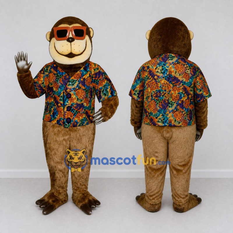 Custom Brown and Multicolor Monkey Mascot Costume Adult Full Body Suit for Tropical Events Custom Brown and Multicolor Monkey Mascot Costume Adult Full Body Suit for Tropical Events