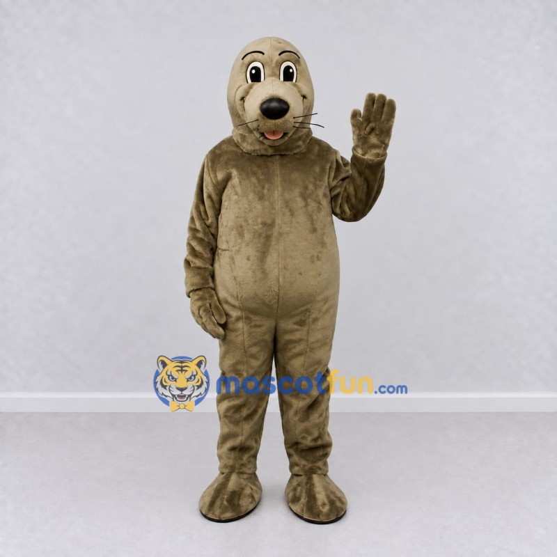 Custom Gray Brown Seal Mascot Costume Adult Full Body Suit for Aquatic Events