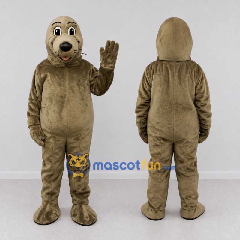 Custom Gray Brown Seal Mascot Costume Adult Full Body Suit for Aquatic Events