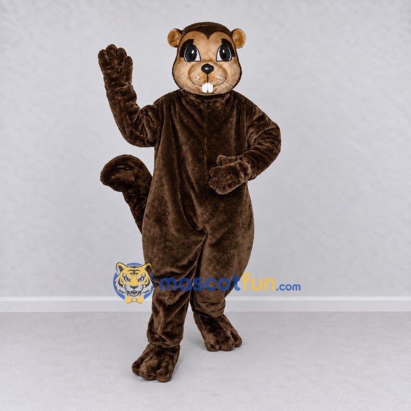 Custom Dark Brown and Tan Beaver Mascot Costume Adult Full Body Suit for Nature Events Custom Dark Brown and Tan Beaver Mascot Costume Adult Full Body Suit for Nature Events