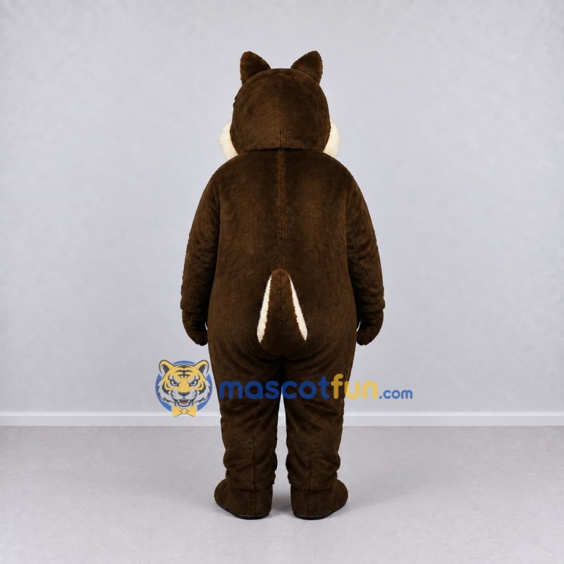 Custom Dark Brown and Cream Woodland Animal Mascot Costume Adult Full Body Suit for Children's Events Custom Dark Brown and Cream Woodland Animal Mascot Costume Adult Full Body Suit for Children's Events