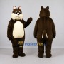 Custom Dark Brown and Cream Woodland Animal Mascot Costume Adult Full Body Suit for Children's Events