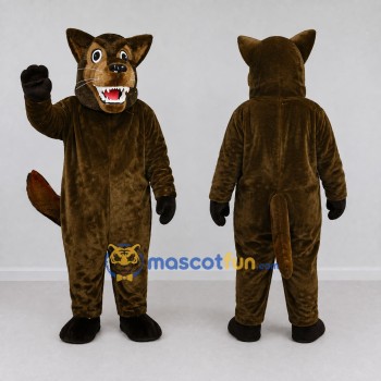 Custom Dark Brown Wolf Mascot Costume Adult Full Body Suit for Sports Events