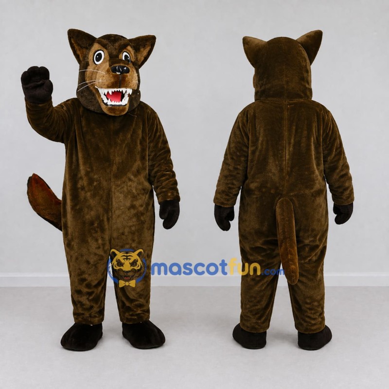 Custom Dark Brown Wolf Mascot Costume Adult Full Body Suit for Sports Events Custom Dark Brown Wolf Mascot Costume Adult Full Body Suit for Sports Events