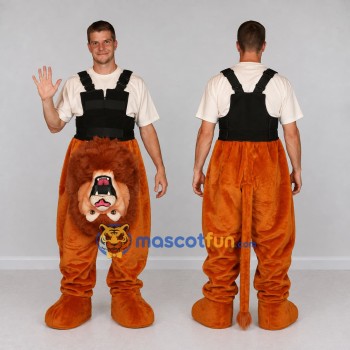 Custom Orange and Brown Lion Mascot Costume Adult Full Body Suit for Party Events