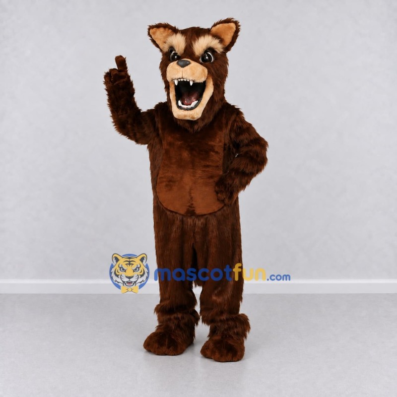Custom Brown and Tan Wolf Mascot Costume Adult Full Body Suit for Sports Events Custom Brown and Tan Wolf Mascot Costume Adult Full Body Suit for Sports Events