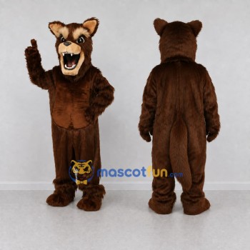 Custom Brown and Tan Wolf Mascot Costume Adult Full Body Suit for Sports Events