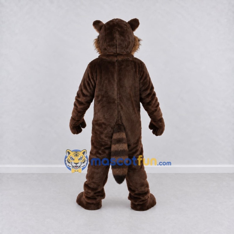Custom Brown Gray and Black Raccoon Mascot Costume Adult Full Body Suit for Sports Events
