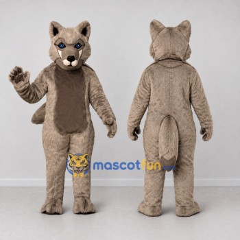 Custom Gray and White Wolf Mascot Costume Adult Full Body Suit for Wildlife Events