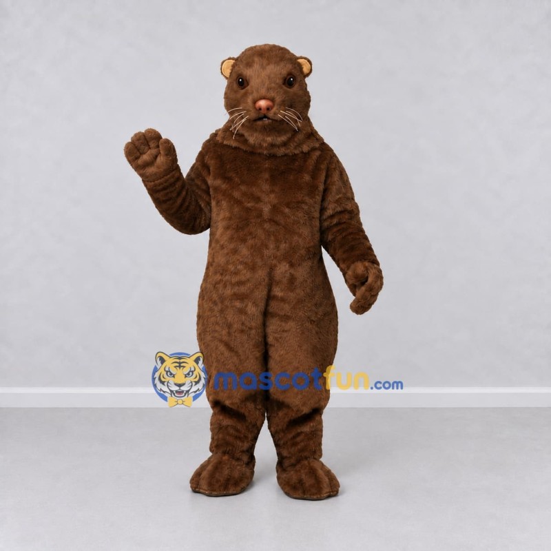 Custom Brown Otter Mascot Costume Adult Full Body Suit for Aquatic Events Custom Brown Otter Mascot Costume Adult Full Body Suit for Aquatic Events