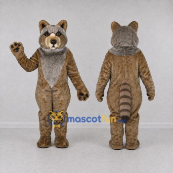 Custom Gray Brown and Black Raccoon Mascot Costume Adult Full Body Suit for Wildlife Events