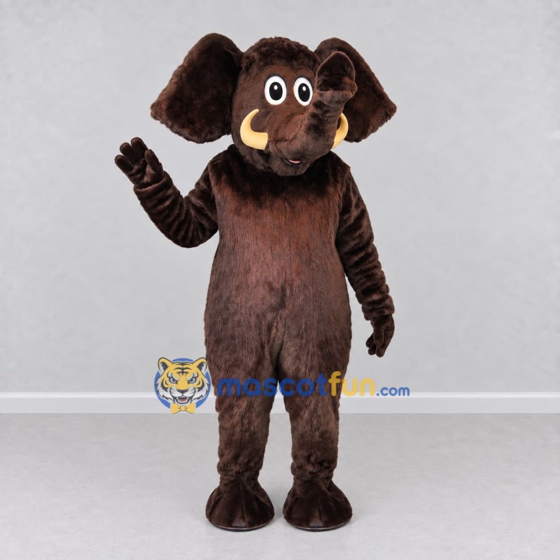 Custom Dark Brown Elephant Mascot Costume Adult Full Body Suit for Wildlife Events