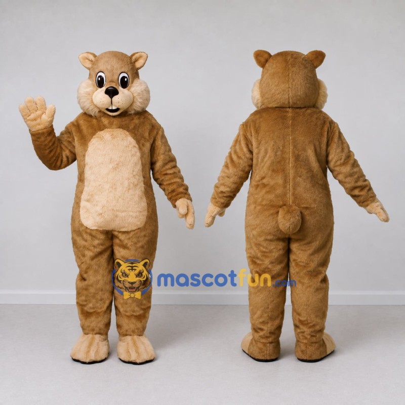 Custom Tan and Cream Hamster Mascot Costume Adult Full Body Suit for Children's Events