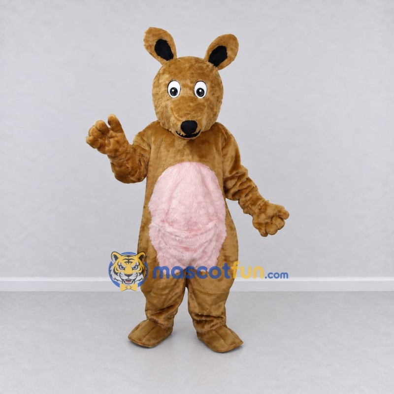 Custom Brown and Pink Kangaroo Mascot Costume Adult Full Body Suit for Wildlife Events Custom Brown and Pink Kangaroo Mascot Costume Adult Full Body Suit for Wildlife Events