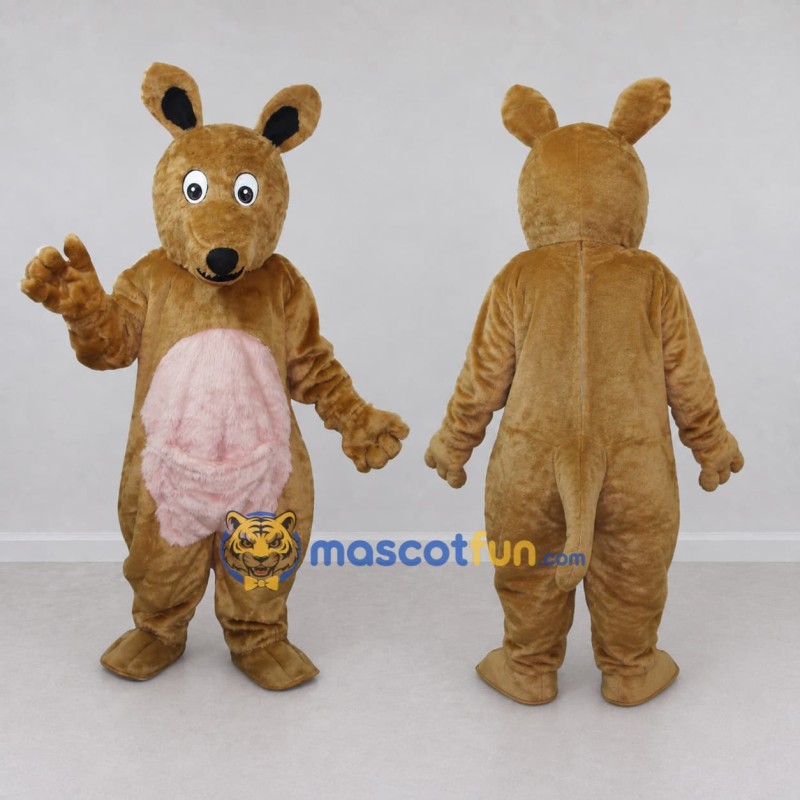 Custom Brown and Pink Kangaroo Mascot Costume Adult Full Body Suit for Wildlife Events Custom Brown and Pink Kangaroo Mascot Costume Adult Full Body Suit for Wildlife Events