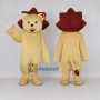 Custom Pale Yellow and Burgundy Lion Mascot Costume Adult Full Body Suit for Children's Events