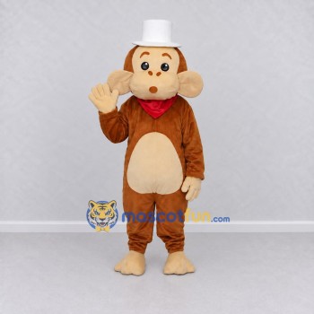 Custom Brown and White Chef Monkey Mascot Costume Adult Full Body Suit for Food Festivals Custom Brown and White Chef Monkey Mascot Costume Adult Full Body Suit for Food Festivals