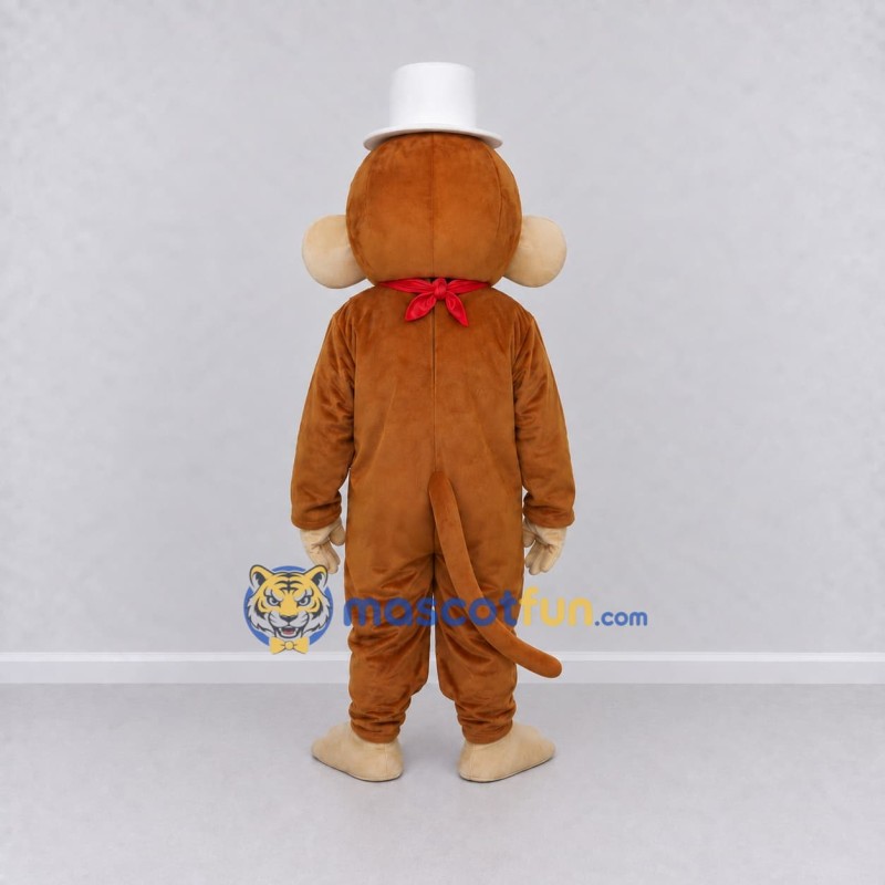 Custom Brown and White Chef Monkey Mascot Costume Adult Full Body Suit for Food Festivals Custom Brown and White Chef Monkey Mascot Costume Adult Full Body Suit for Food Festivals