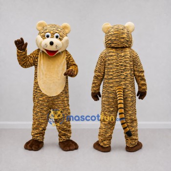 Custom Yellow and Black Tiger Mascot Costume Adult Full Body Suit for Wildlife Events