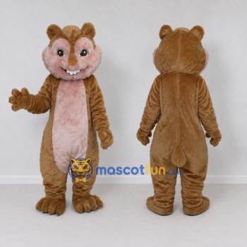 Custom Brown and Pink Hamster Mascot Costume Adult Full Body Suit for Children's Events