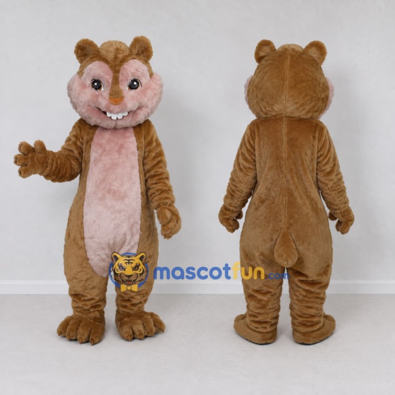 Custom Brown and Pink Hamster Mascot Costume Adult Full Body Suit for Children's Events Custom Brown and Pink Hamster Mascot Costume Adult Full Body Suit for Children's Events