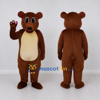 Custom Brown and Cream Bear Mascot Costume Adult Full Body Suit for School Events