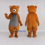 Custom Orange Brown and Gray Teddy Bear Mascot Costume Adult Full Body Suit for Children's Events