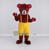 Custom Burgundy and Yellow Bear Mascot Costume Adult Full Body Suit for Children's Events