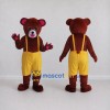 Custom Burgundy and Yellow Bear Mascot Costume Adult Full Body Suit for Children's Events