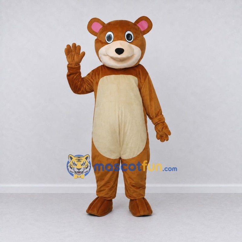 Custom Golden Brown and Cream Teddy Bear Mascot Costume Adult Full Body Suit for Children's Events