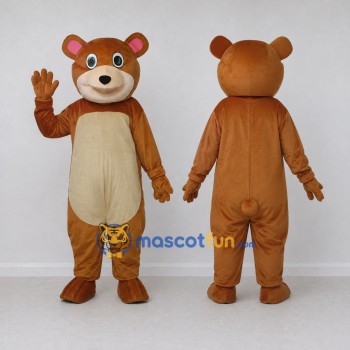 Custom Golden Brown and Cream Teddy Bear Mascot Costume Adult Full Body Suit for Children's Events