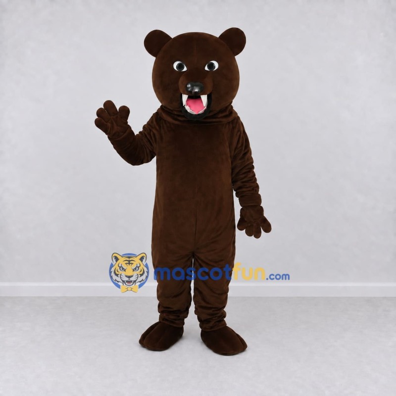 Custom Dark Brown Bear Mascot Costume Adult Full Body Suit for School Events Custom Dark Brown Bear Mascot Costume Adult Full Body Suit for School Events