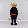Custom Beige Black and Red Tuxedo Bear Mascot Costume Adult Full Body Suit for Themed Events Custom Beige Black and Red Tuxedo Bear Mascot Costume Adult Full Body Suit for Themed Events