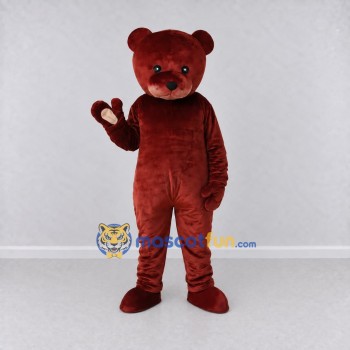 Custom Burgundy Teddy Bear Mascot Costume Adult Full Body Suit for Children's Events